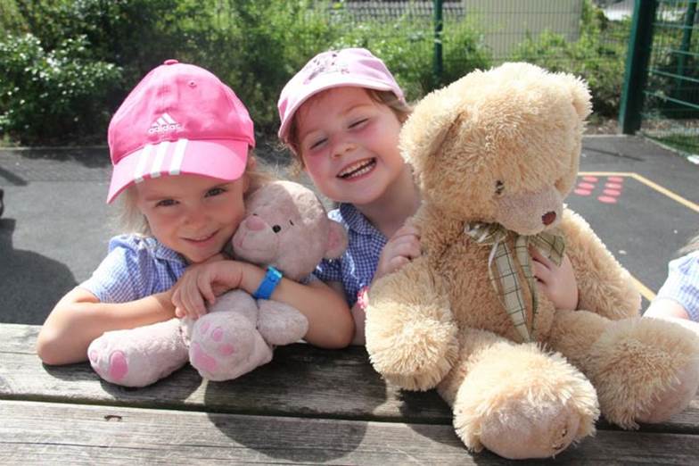 P1 pupils enjoy a teddy bear's picnic