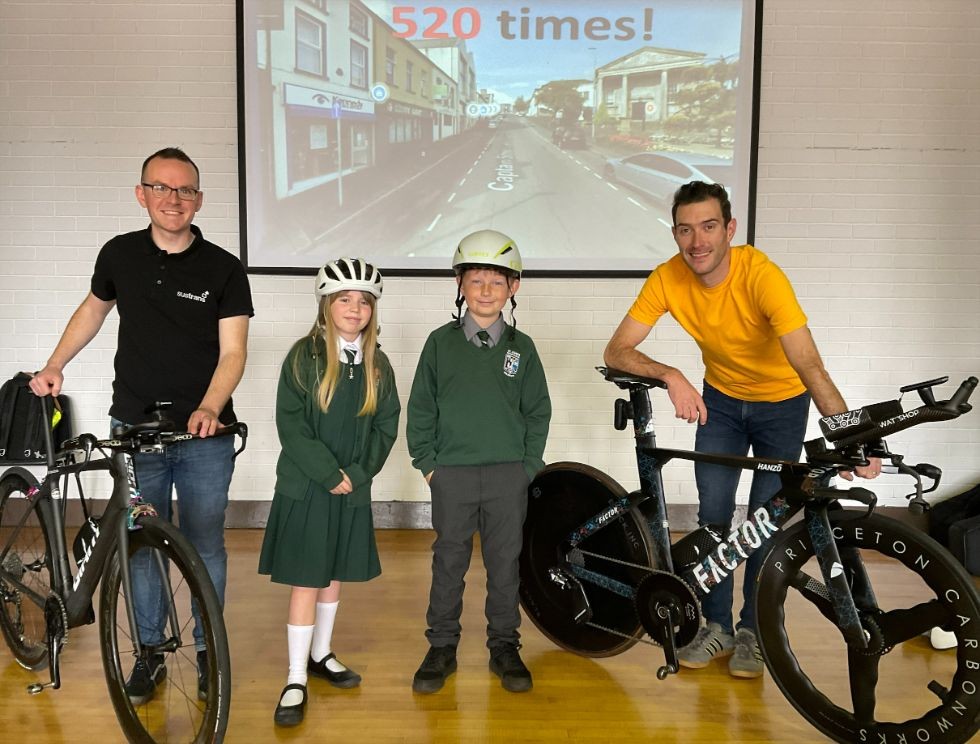 Y7 with Sustrans and Ronan McLaughlin during Bike to School Week - October 2022