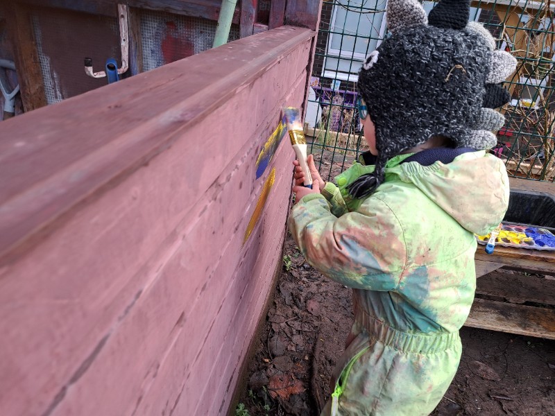 Painting the shed