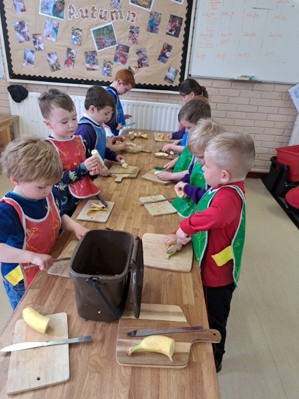 preparing snack