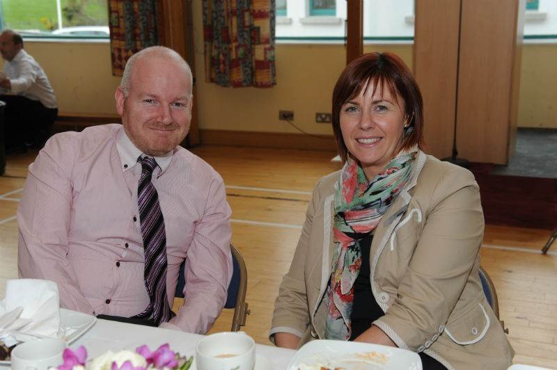 Mr Kevin McGuigan (Literacy Co-ordinator) with Aine Muckian (Danske Bank, Keady)