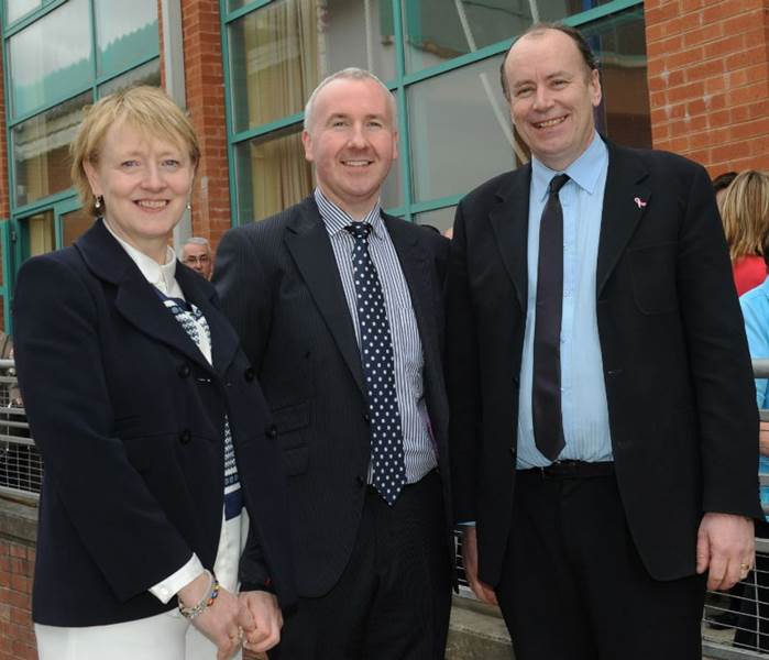 Ms Pat McGuckian (Principal), Mr Paul Lavery (Vice-Principal) and Mr Charlie McConville (Assistant Principal).