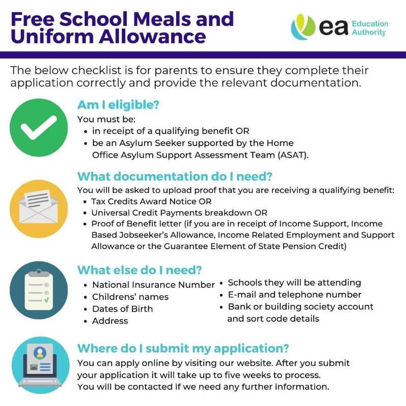 Information on Free School Meals and Uniform Allowance 2023/2024