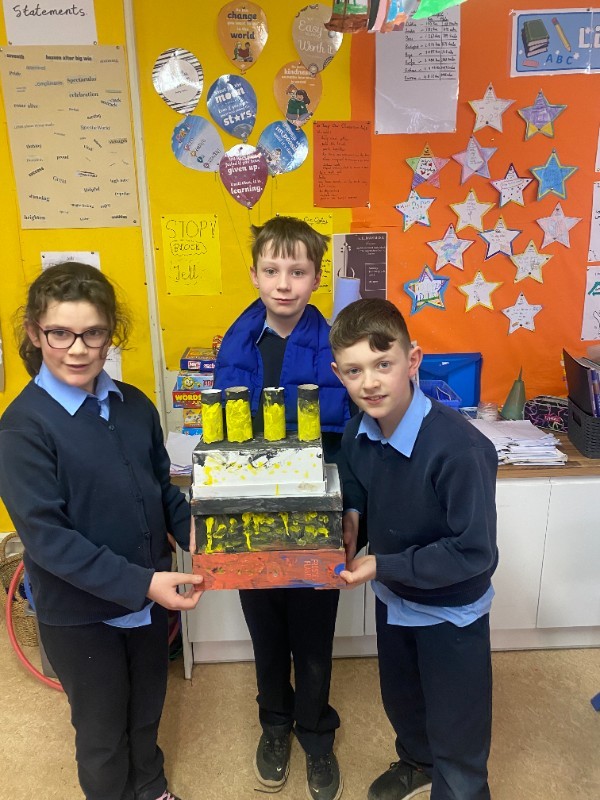 We also made models of The Titanic. We are very resourceful and used everyday materials we found at home like shoe boxes and empty toilet rolls.