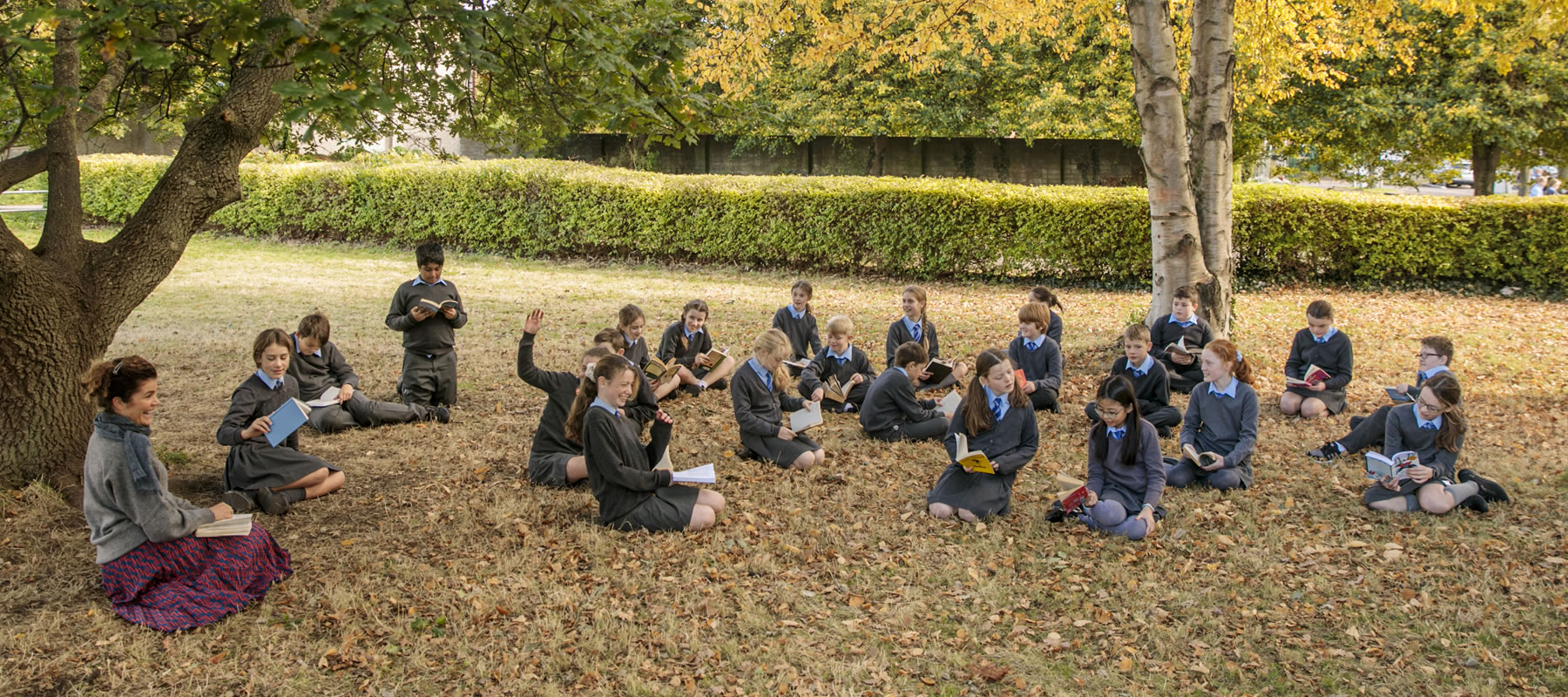 5th Class enjoying a lesson outdoors