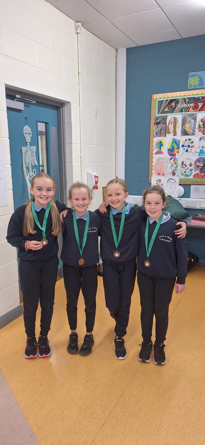 4th class girls who came 3rd over all in the event.