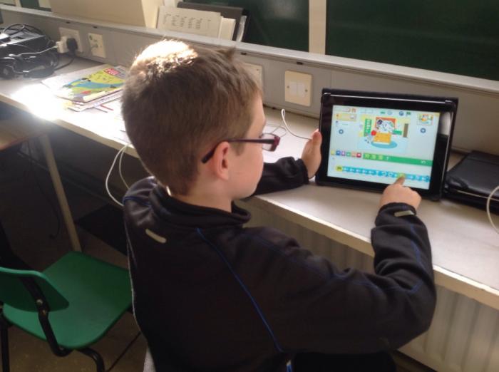 Ryan working hard to program his character