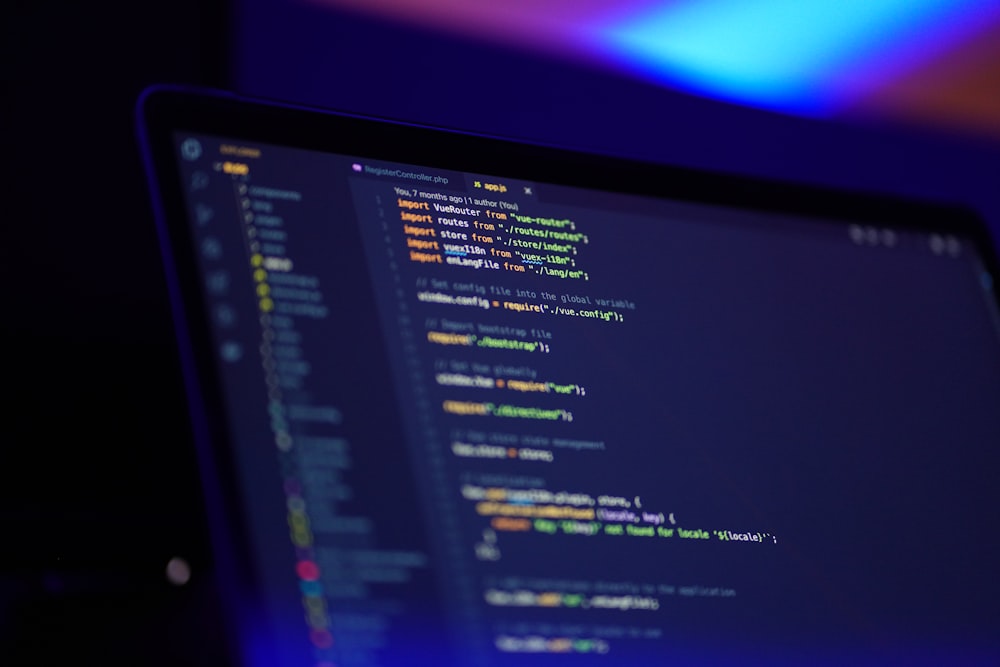 Developer coding on computer