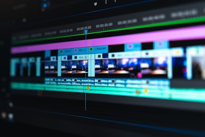 Video editing software interface with timeline