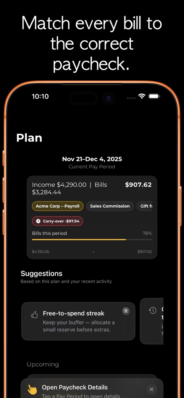 CheqMate: Paycheck Planner screenshot 1
