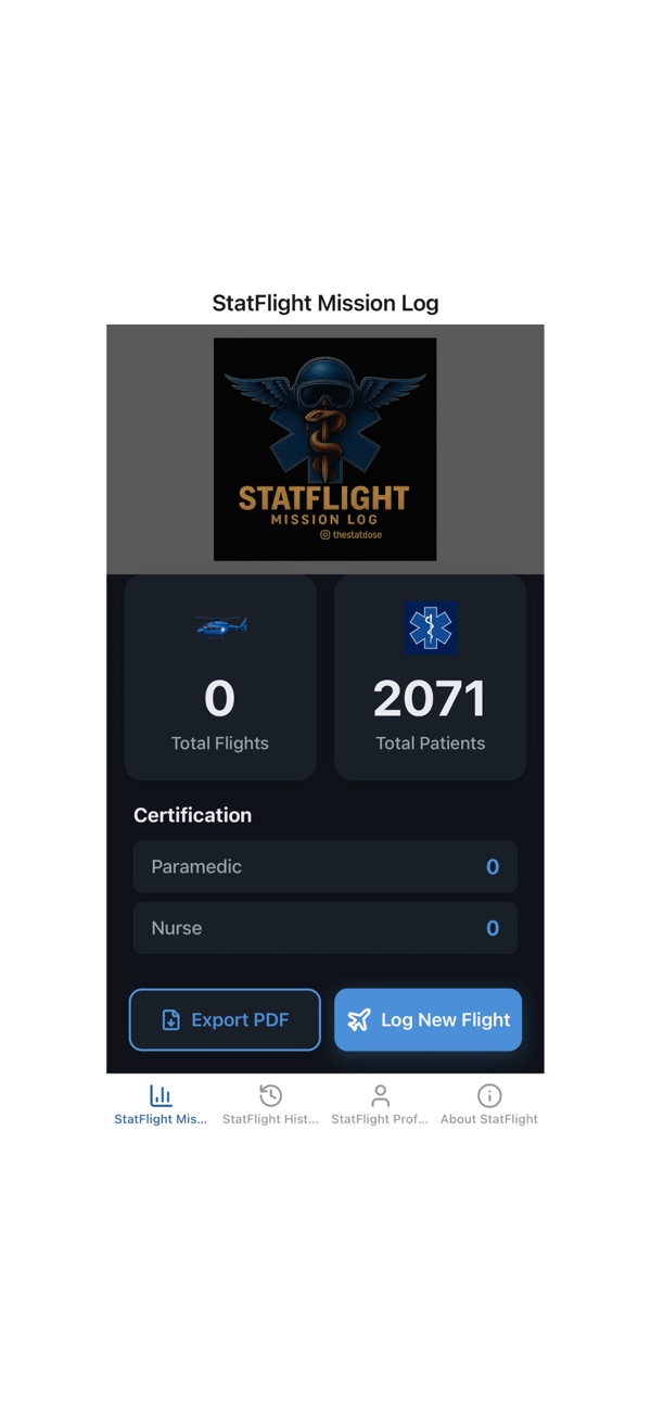 StatFlight Mission Log screenshot 1