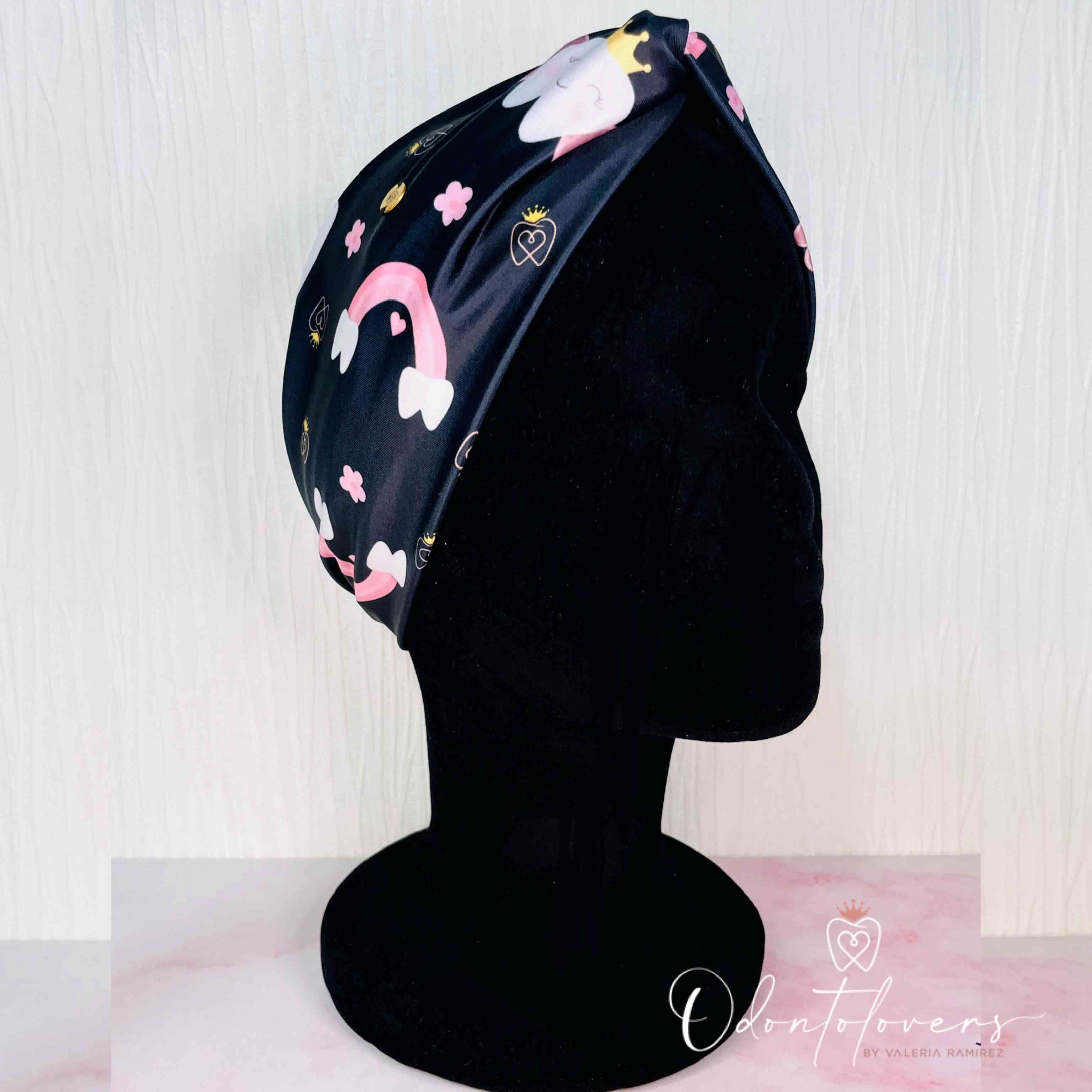 Turbante premium hadita arcoiris negro