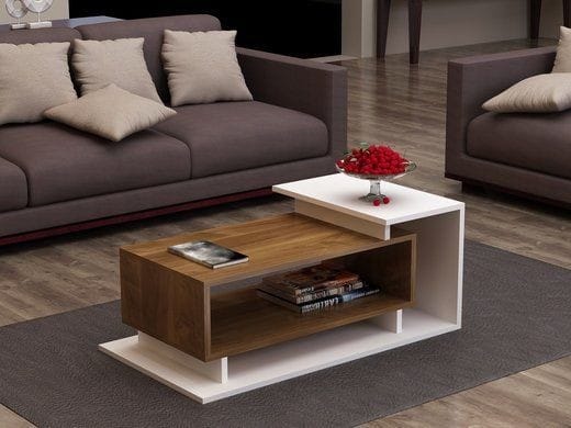 Mesa De Centro Memphis Blanco con Caramelo 
