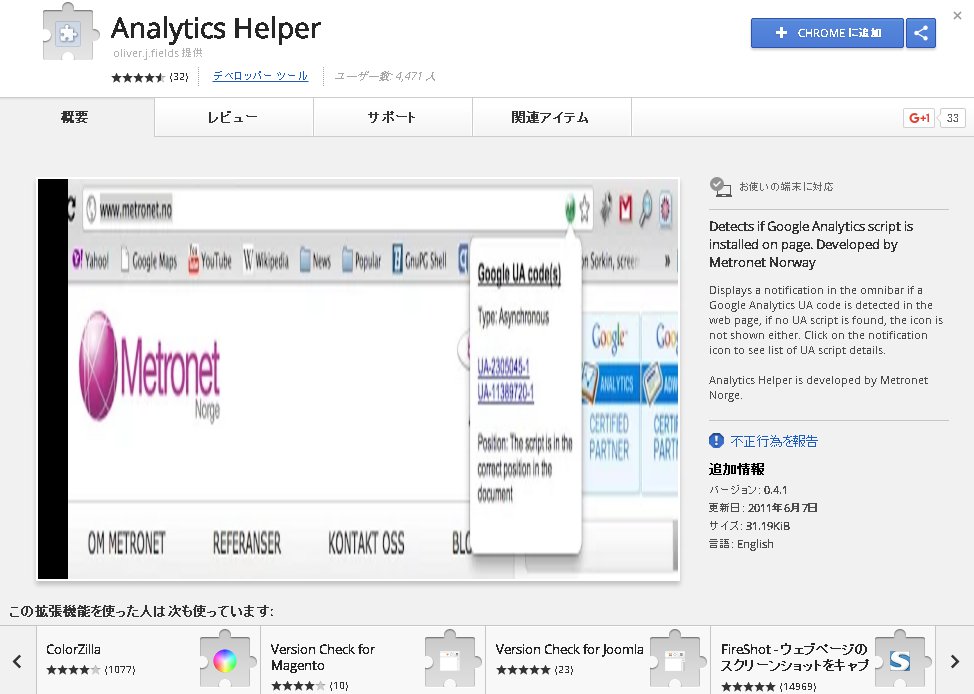 Chrime拡張Analytics Helper