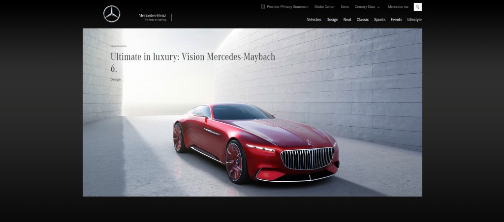 Mercedes-Benzトップ画面