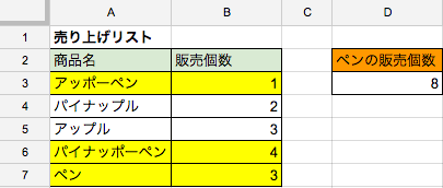 特定の文字列を含む条件の場合