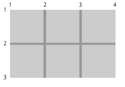 グリッドレイアウト：列と行の番号