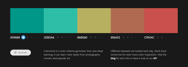 Colormind SiTestカラーサンプル