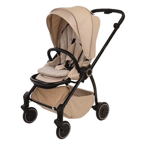 עגלה Satellite דו - כיוונית BabySafe צבע בז + מתאמים לסלקל מתנה בייבי סייף