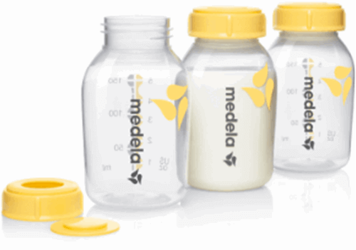 שלישיית בקבוקים לאחסון חלב אם 150 מ