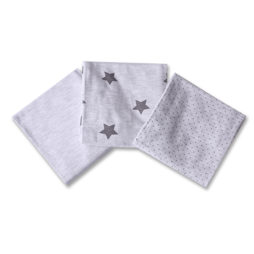 שלישיית חיתולי כותנה אפור כוכבים מיננה MINENE