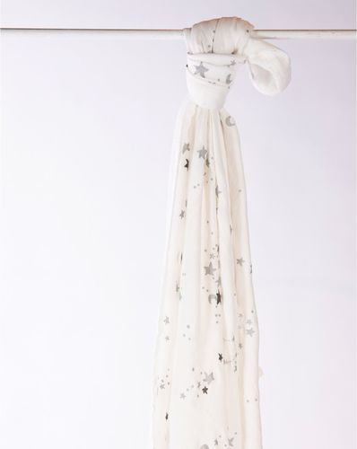 שמיכת במבוק גדולה כוכבים לבן מיננה MINENE