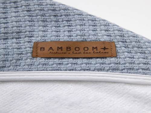 מגבת רחצה עם קפוצ'ון סופט סטון כחול במבום BAMBOOM