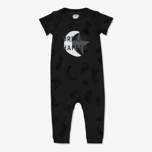 אוברול שרוול קצר מכנסיים ארוכים ללא רגלית בייסיק גודיס שחור MINENE מיננה