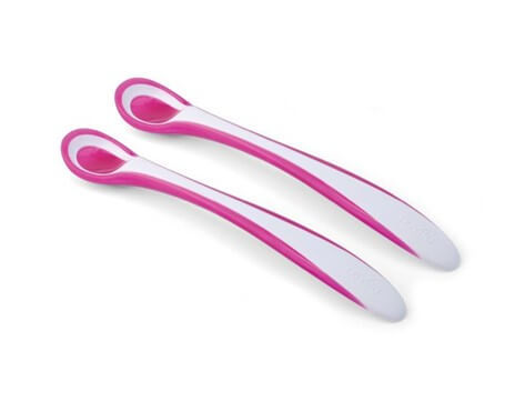 זוג כפיות תרמיות משנות צבע sensitive spoon צבע ורוד  NUVITA נוביטה