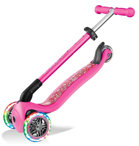 קורקינט PRIMO FANTASY פרימו פנזטי לייטס צבע ורוד פרחוני Globber גלובר 