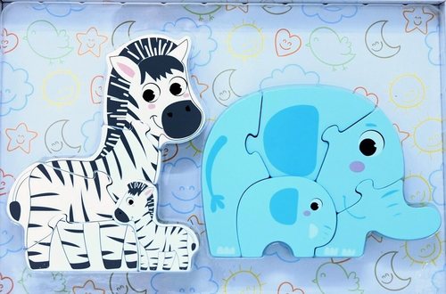 פאזל הורים גורים- פיל וזברה PIT TOYS פיט טויס 