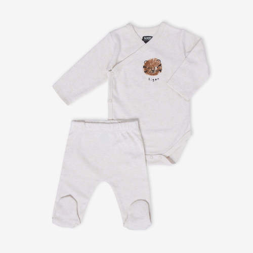 סט בגד גוף מעטפת ומכנסיים רגלית 2022 שמנת מלאנז