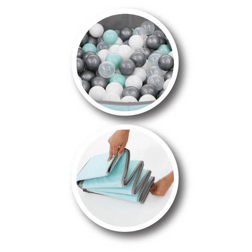 בריכת כדורים פרימיום מתקפלת- תכלת פסטל IAM