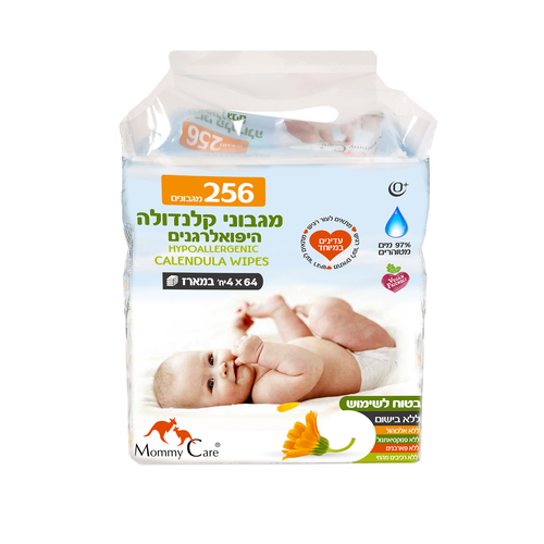 24 חבילות מגבוני קלנדולה היפואלרגניים MOMMY CARE מאמי קר