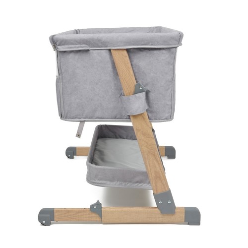 עריסה מתחברת Cozi Sleeper צבע אפור שלד עץ טבעי BabySafe  בייבי סייף