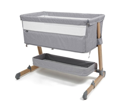 עריסה מתחברת Cozi Sleeper צבע אפור שלד עץ טבעי BabySafe  בייבי סייף