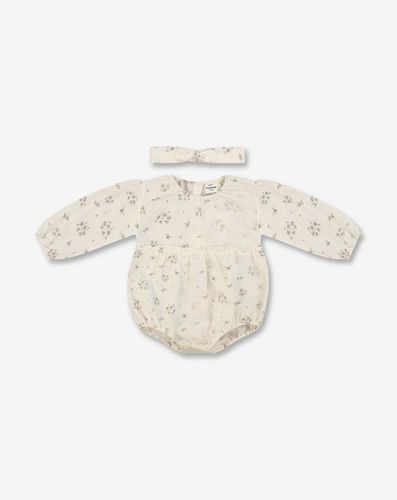 אוברול ארוג וסרט לשיער A לבן מודפס 2023 MINENE מיננה