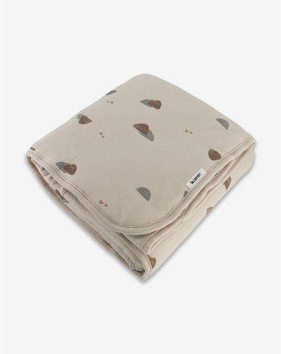 שמיכת חורף דו צדדית בז' מודפס 2023 MINENE מיננה