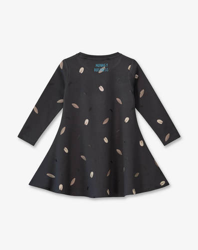 שמלה פלנל FW אפור צ'רקול מודפס 2023 MINENE מיננה