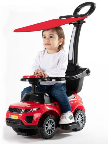 בימבה ג'יפ עם מוט דחיפה להורה 3 ב 1 עם קולות בעברית, צלילים וגגון