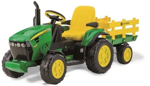 טרקטור ממונע 12V ג'ון דיר עם עגלה Peg perego