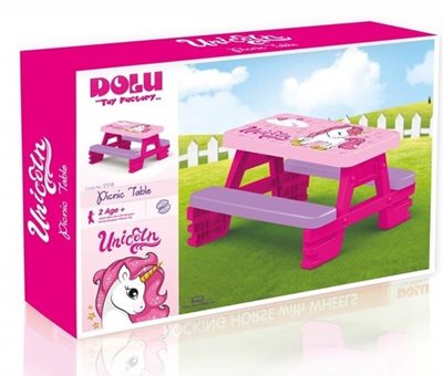 שולחן פיקניק לילדים לבית ולגינה - חד קרן Dolo Toys