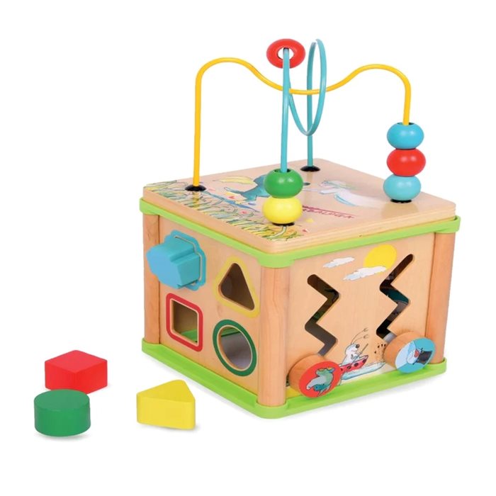 קוביית פעילות מעץ