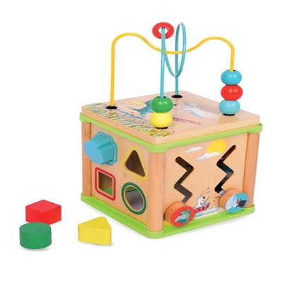 קוביית פעילות מעץ