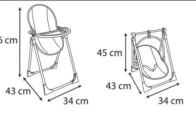 כיסא אוכל לבובה 4 ב-1 ובובת תינוק