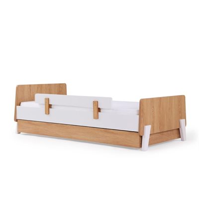 מיטת ילדים קטנים גדולים אלון אדום + לבן FUN