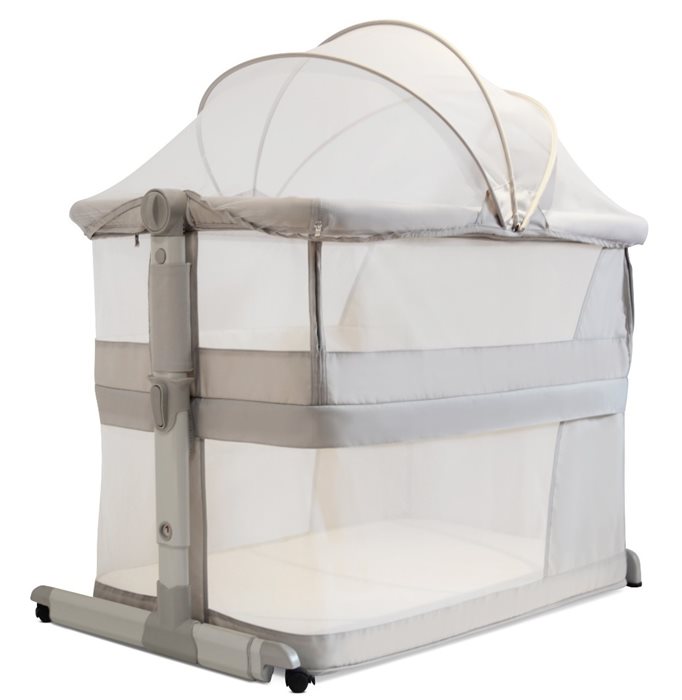 עריסת תינוק מתקפלת הופכת ללול דגם משי עם מצבי גובה דופן נפתחת ותיק נשיאה