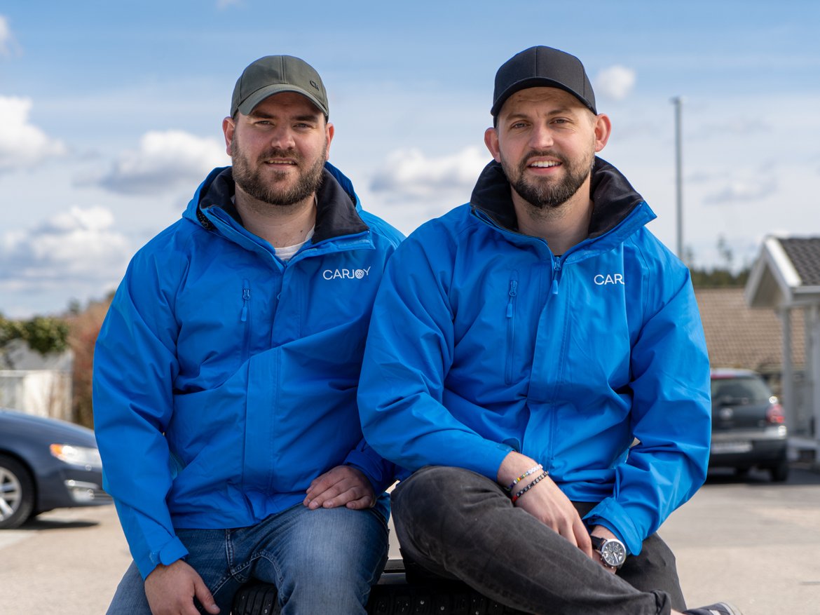 Carjoys medgrundare Jonas Aronsson (tv.) och Simon Ekstrand (th)