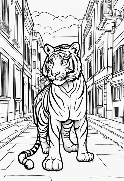Tiger in Street
