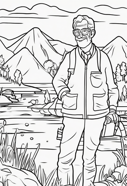 Scientist in Lake